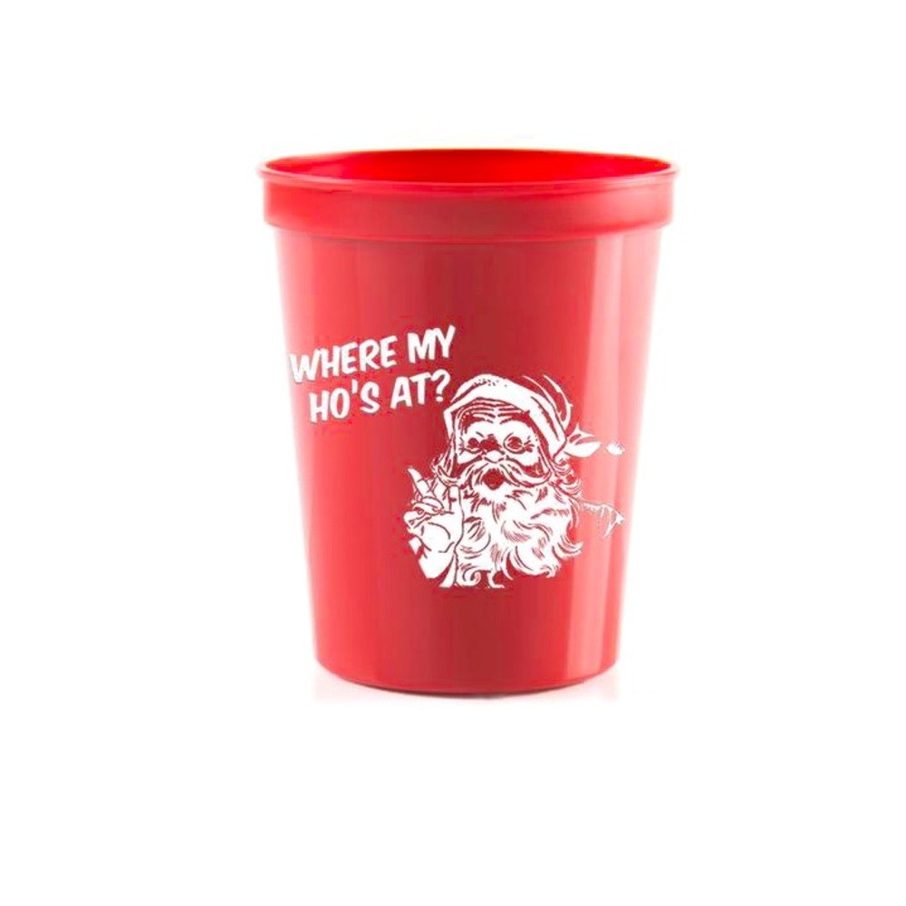 Where My Ho’s At? Santa Christmas Cups -Set of 16